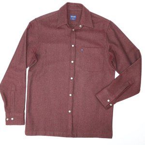 KENZO HOMME Wool Button-Up Shirt, Red Size Small